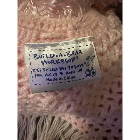 Build A Bear Pink French Poodle Dog Crochet Shawl Stuffed Animal Plush HTF BABW - Picture 15 of 16
